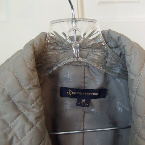 Brooks Brothers Lightweight Quilted Jacket Gray sz 16 - Picture 6 of 12